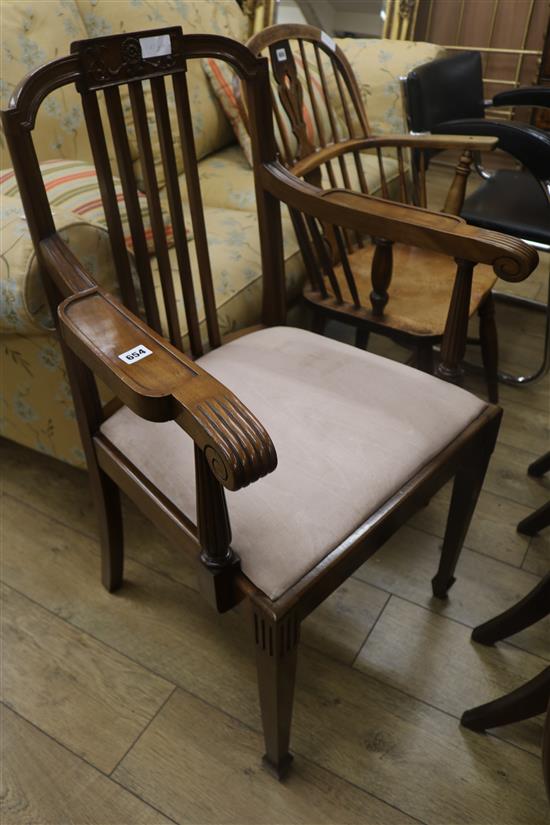 A Regency style mahogany elbow chair